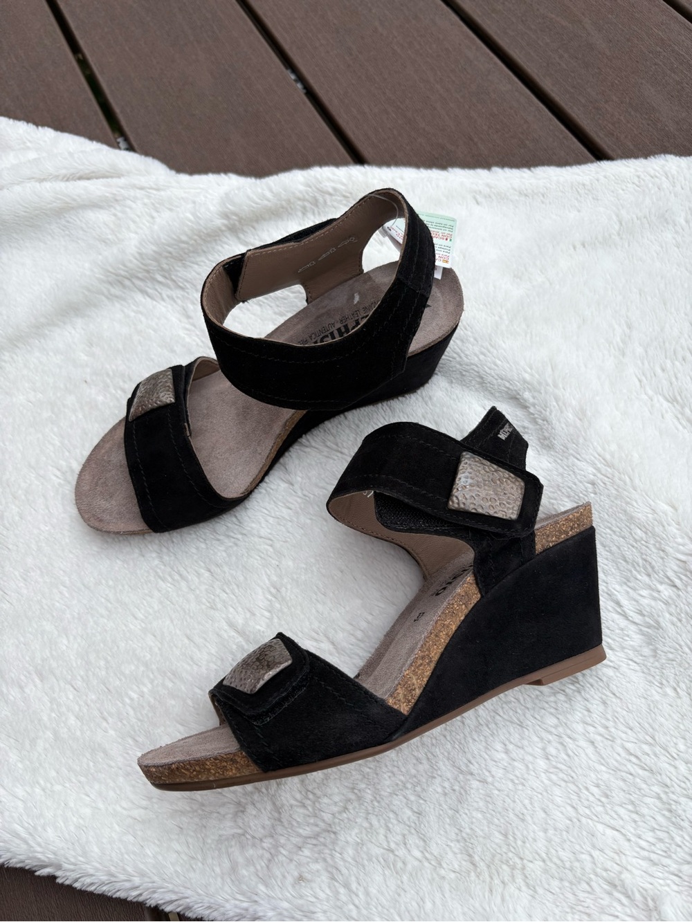 Mephisto Jackie wedge suede leather comfort sandals size 37, 7